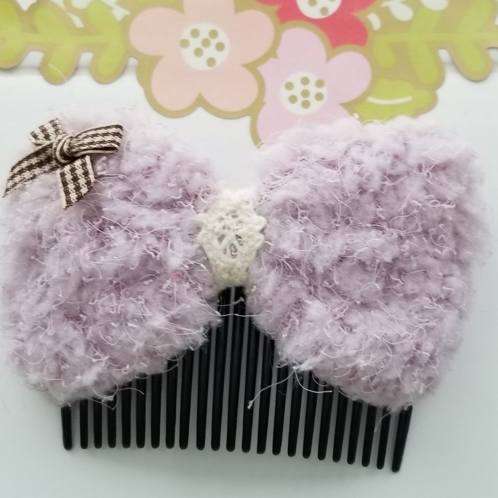 3/30☘️Anthropologi Lavender Teddy Bear Hair Accessorie Hair Clip New - Picture 1 of 4